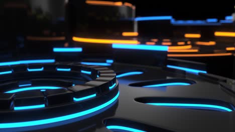 fondo tecnológico bucle líneas brillantes de colores