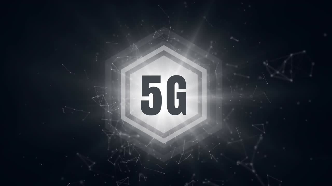 conexión a la red en fondo negro y brillante