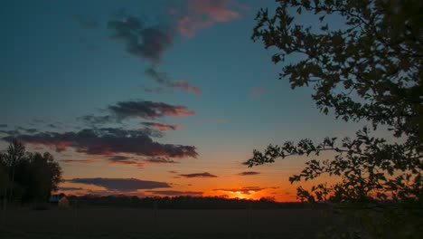 beautiful sunset static time lapse. sun going down