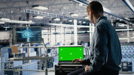 data center admin investigates ai configurations using laptop