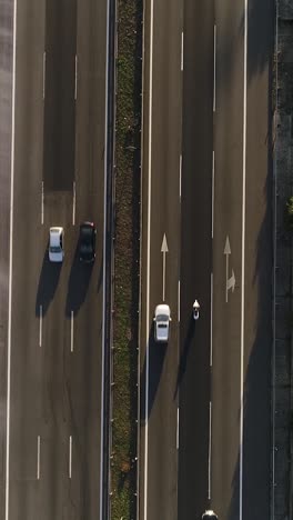 aerial view of cars on a highway
