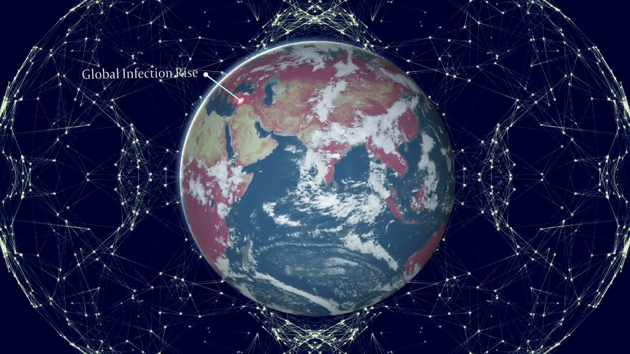 연결 네트워크를 통해 지구의 애니메이션