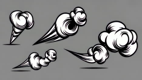 comic style smoke and speed effects
