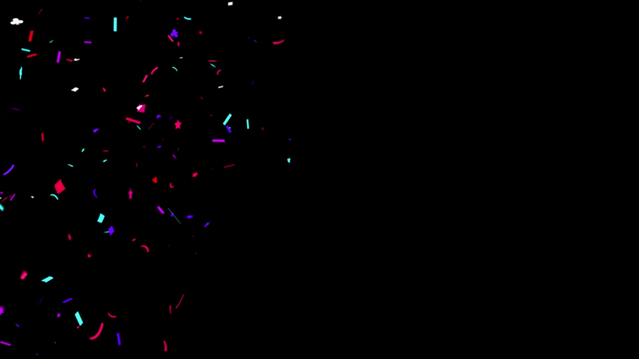 Animation colorful glitter confetti falling popper explosion particles 4k loop animation over green