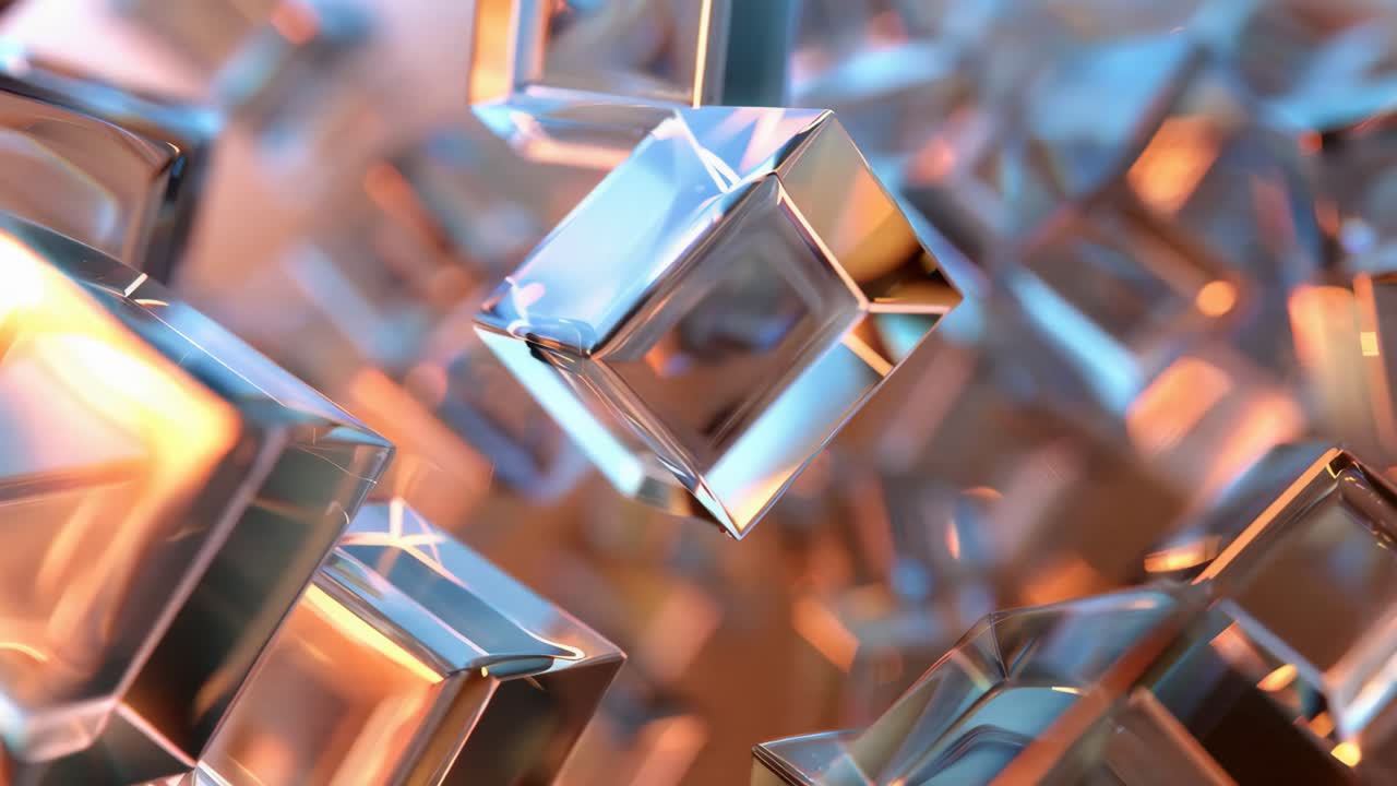 Abstract Floating Metallic Cubes