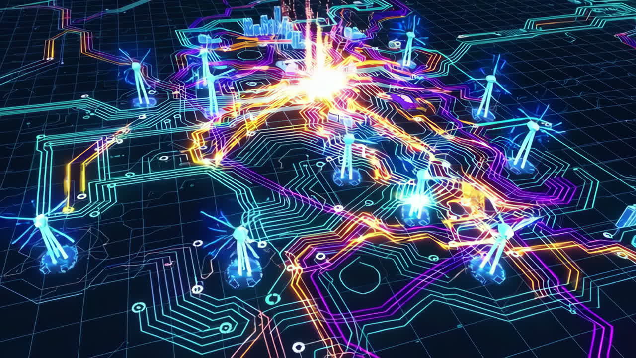 Futuristic City Energy Network Visualization
