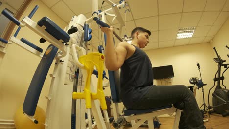 boy with disabilities  patient going through physical rehabilitation therapy. sport training