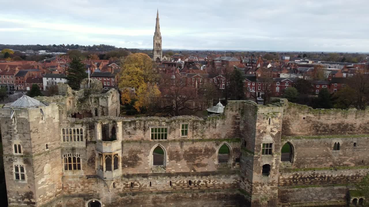 Aerial View of Warwick Castle Ruins