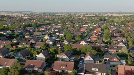 Idyllic-housing-area-in-small-city-Staffanstorp,-Sweden