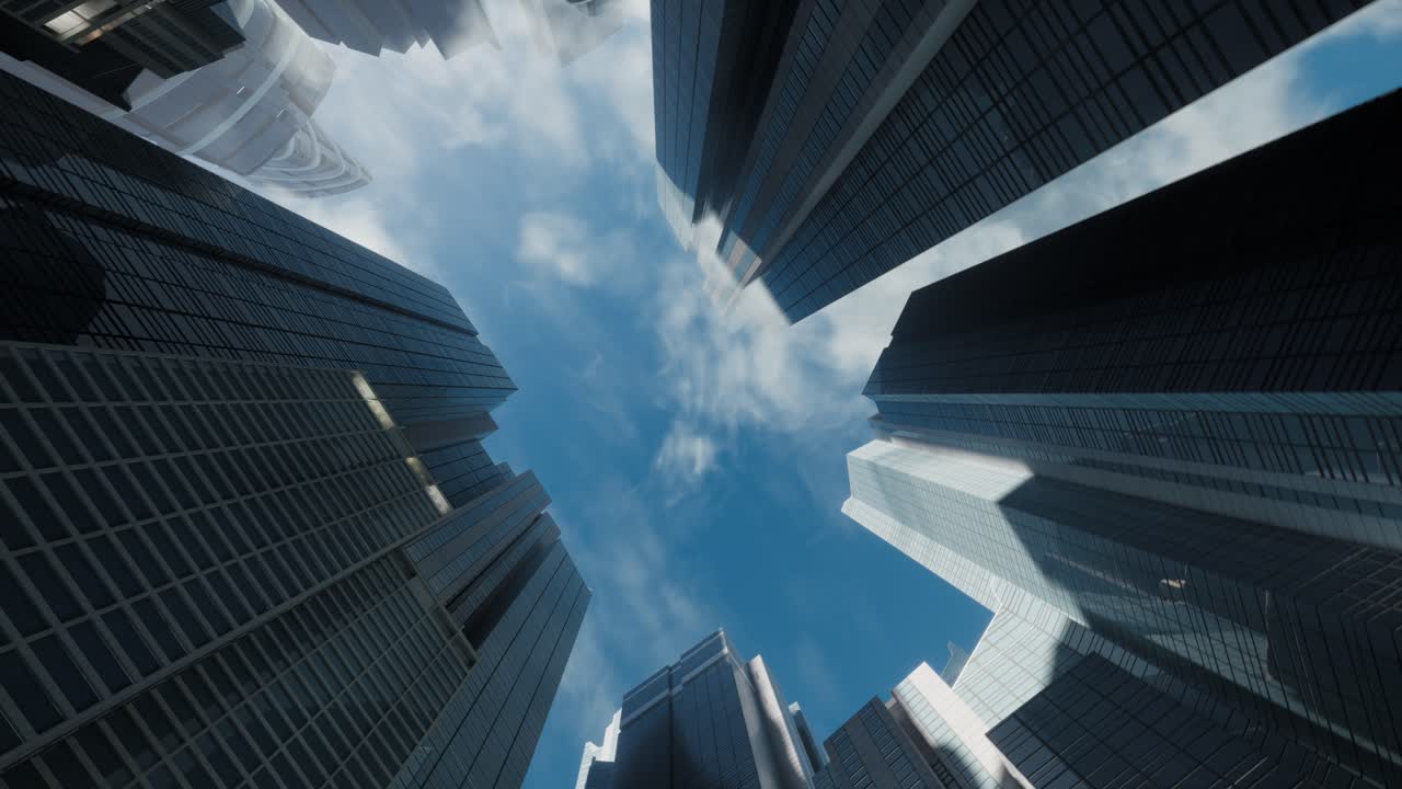 horizonte de la ciudad moderna desde abajo