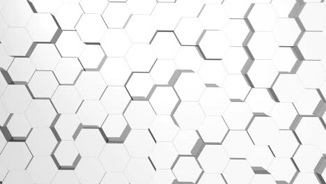 fondo blanco hexagonal abstracto. secuencias de bucle sin costuras.