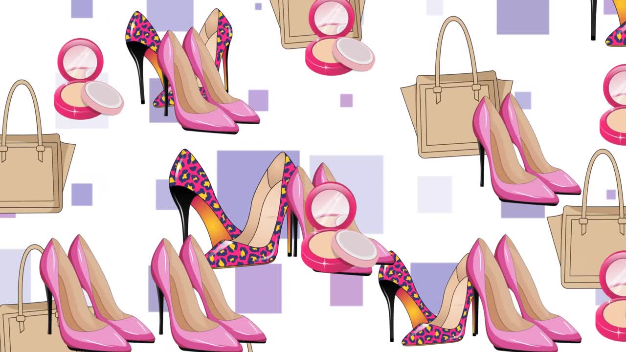 ⁇ 색 배경 에 있는  ⁇ 드백 과 신발 아이콘 의 애니메이션