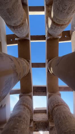 a view of ancient temples, low angle shot