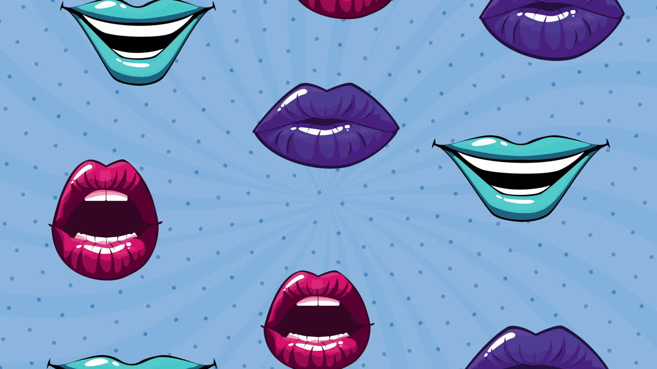 el patrón de los labios del arte pop
