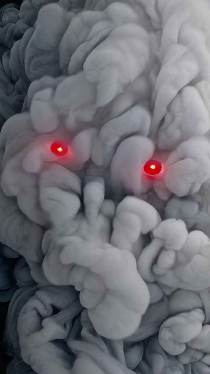 Abstract Ink Art with Red Eyes