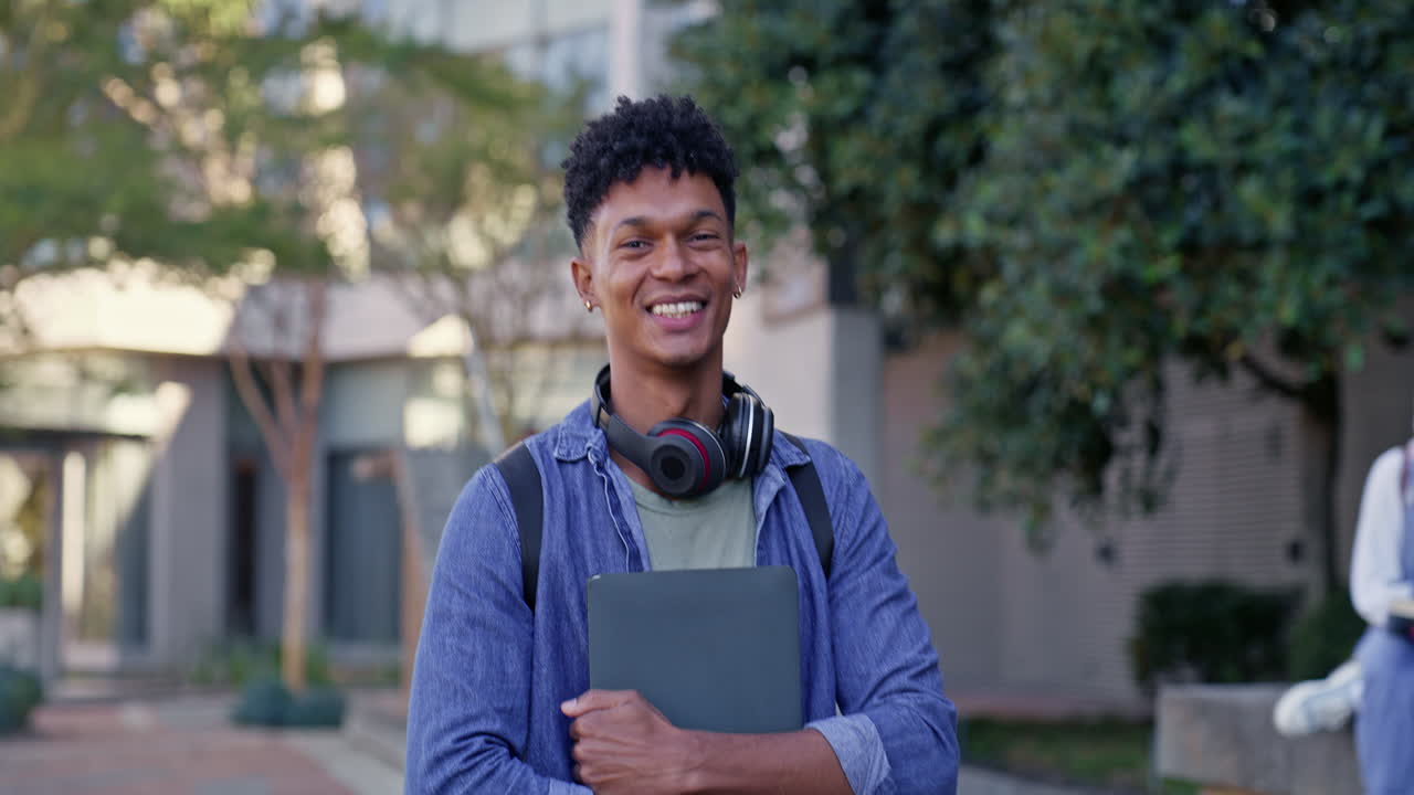 Portrait of a Smiling Student on Campus
