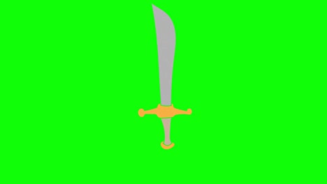 espada dibujada a mano pantalla verde. animación de bucle flotante
