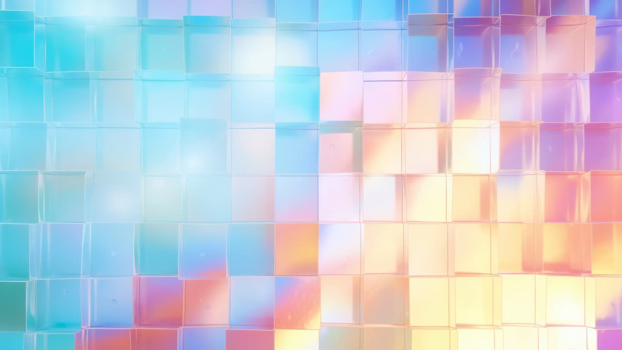Colorful abstract video background with a close-up angle of iridescent glass tiles