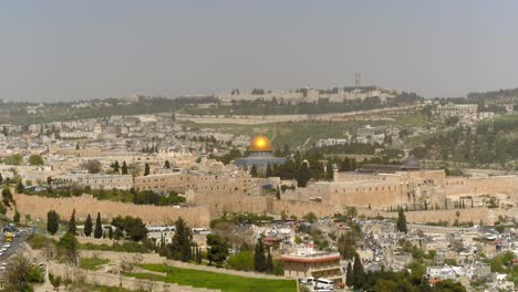 Jerusalemer-Altstadt-Und-Goldene-Kuppel-Der-Al-Aqsa-Moschee