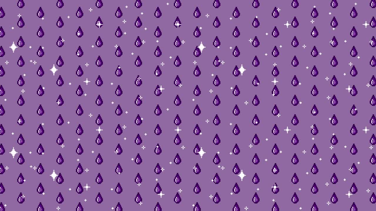 Purple Pixel Rain Background
