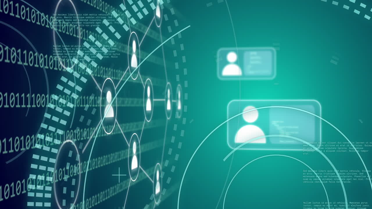 Animation of scope scanning, icons and data processing