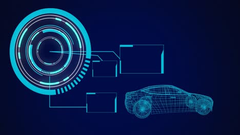 Animation-of-3d-car-drawing-with-scope-scanning-and-data-processing