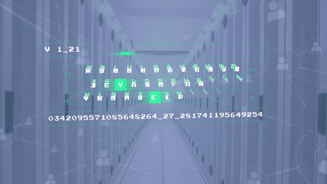 Animation of digital data processing over computer servers