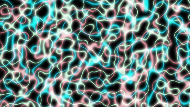 Fundo Abstrato com Linhas de Néon Cintilantes em Movimento