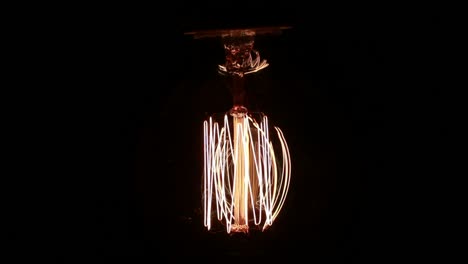 retro industrial incandescent light lamp tungsten filament in the dark-7