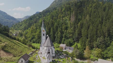 european church in the mountains of slovenia