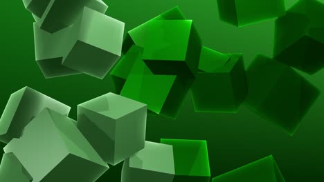 green toned modern and calm rotating cube background animation loop