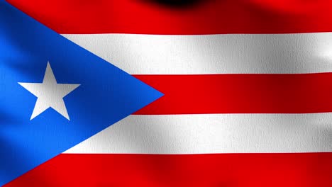 bucle sin costura 4k vdo. bandera nacional de puerto rico soplando en el viento aislado. diseño abstracto patriótico oficial. ilustración de renderización 3d del símbolo de la señal ondulante.