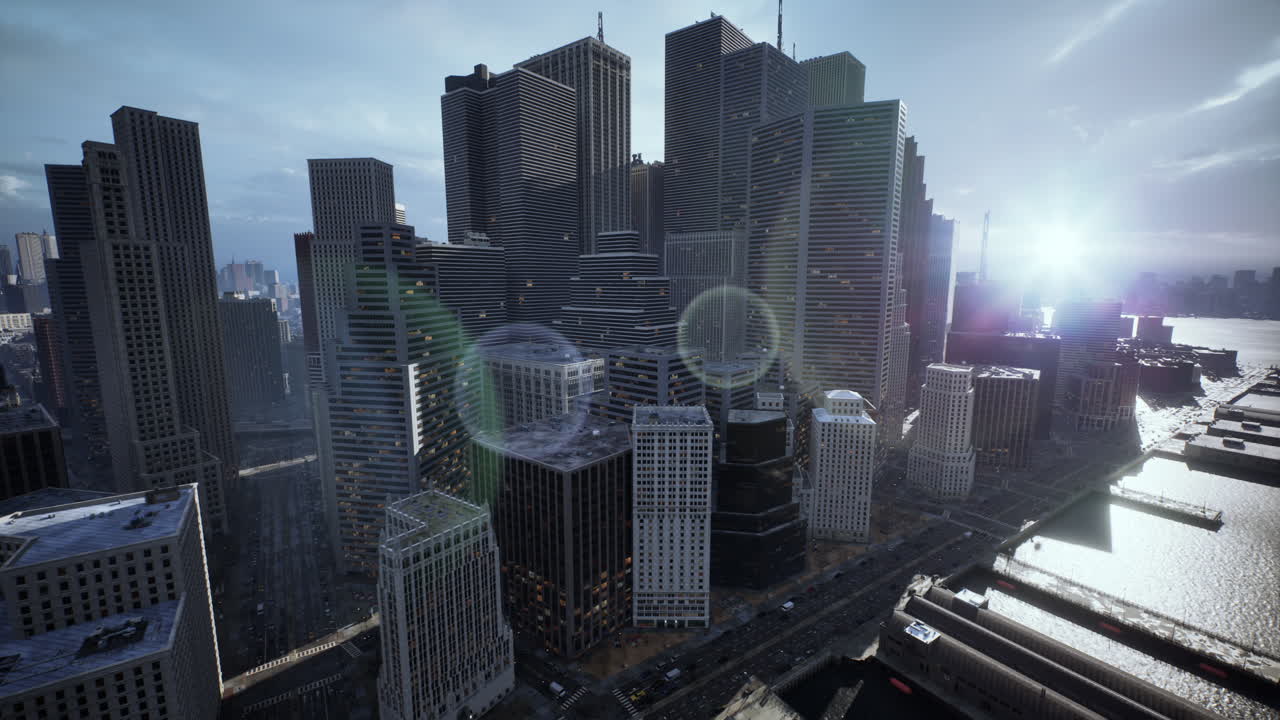 Aerial View of a Modern Cityscape