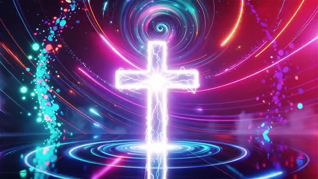 Christian Cross Heavenly Light Worship Background