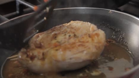 pan fried chicken breast in a skillet food at home