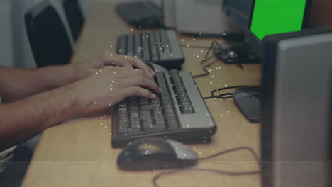 animación de puntos sobre las manos usando computadora
