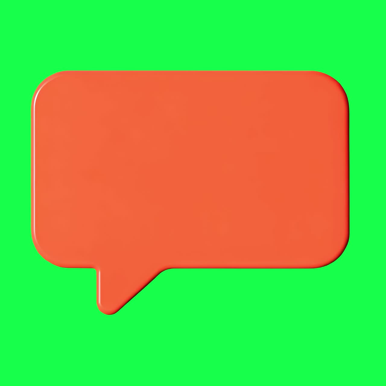 Vibrant speech bubble icon animation, transparent 4K video, green screen