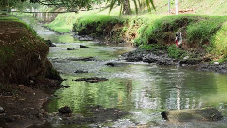 Corriente-Natural-Del-Río-Cerca-De-La-Aldea-Rural