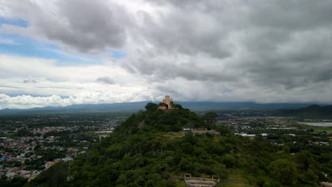 take of in church over mountain in mexico