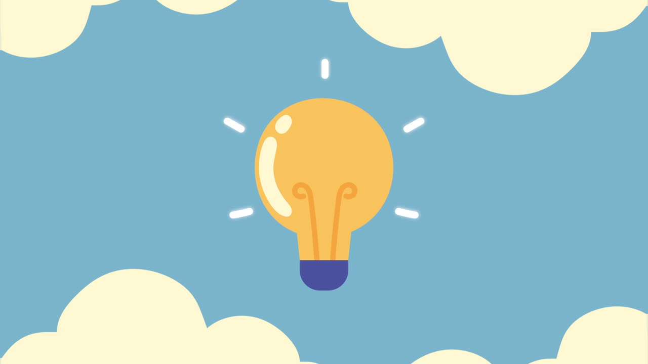 luz de bombilla en la escena del cielo