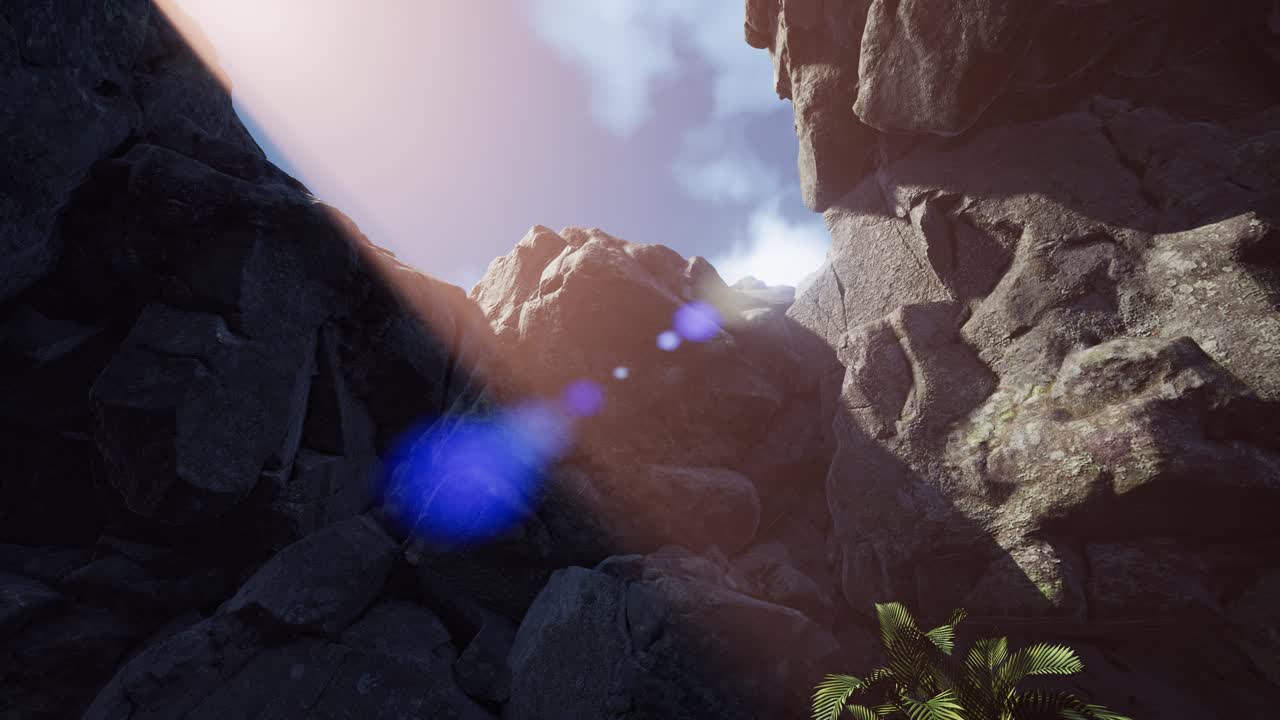 luz del sol dentro de una cueva misteriosa