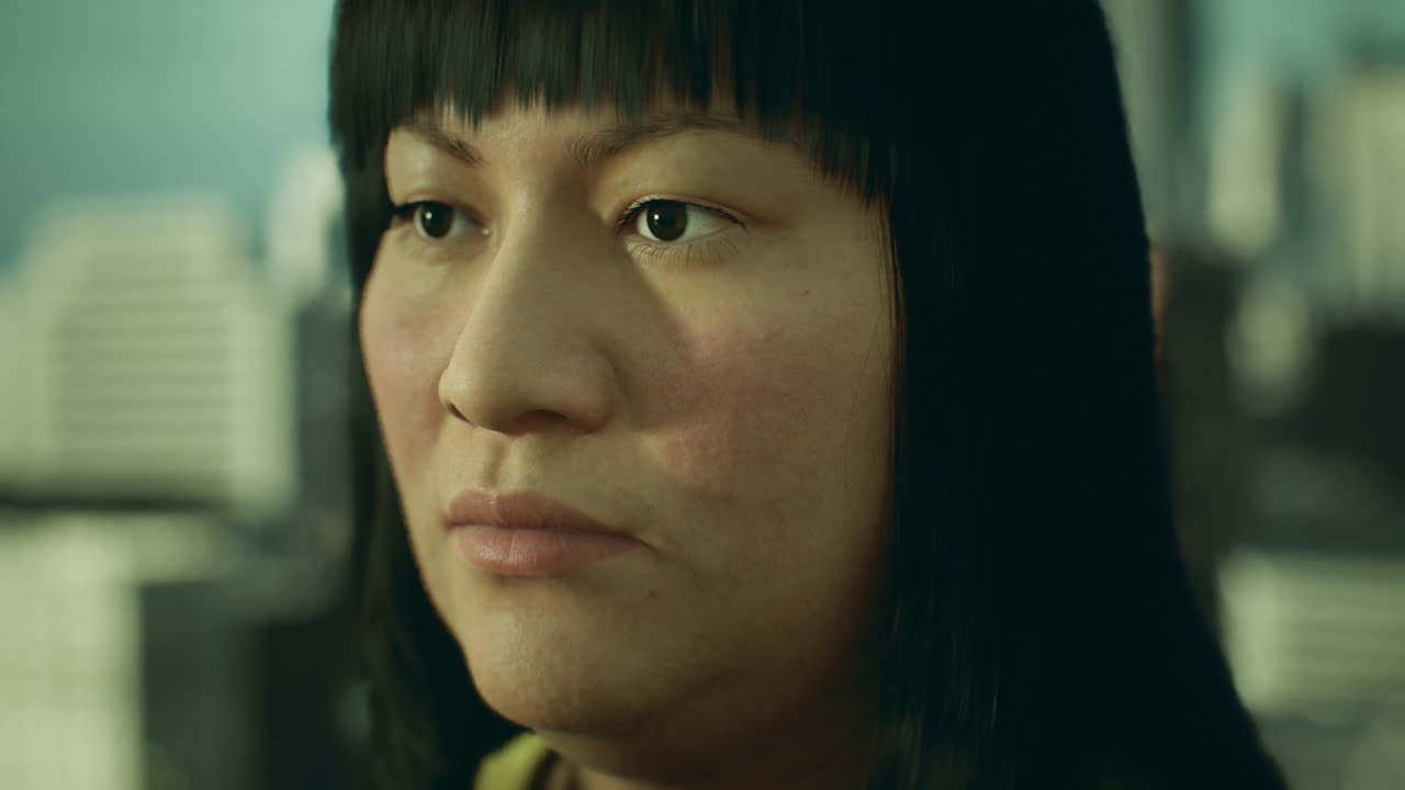 도시에서 멕시코 여성 초상화