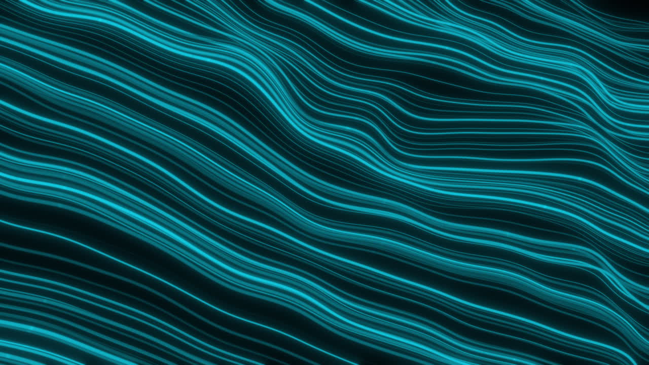 Abstract Glowing Teal Wave Lines Background