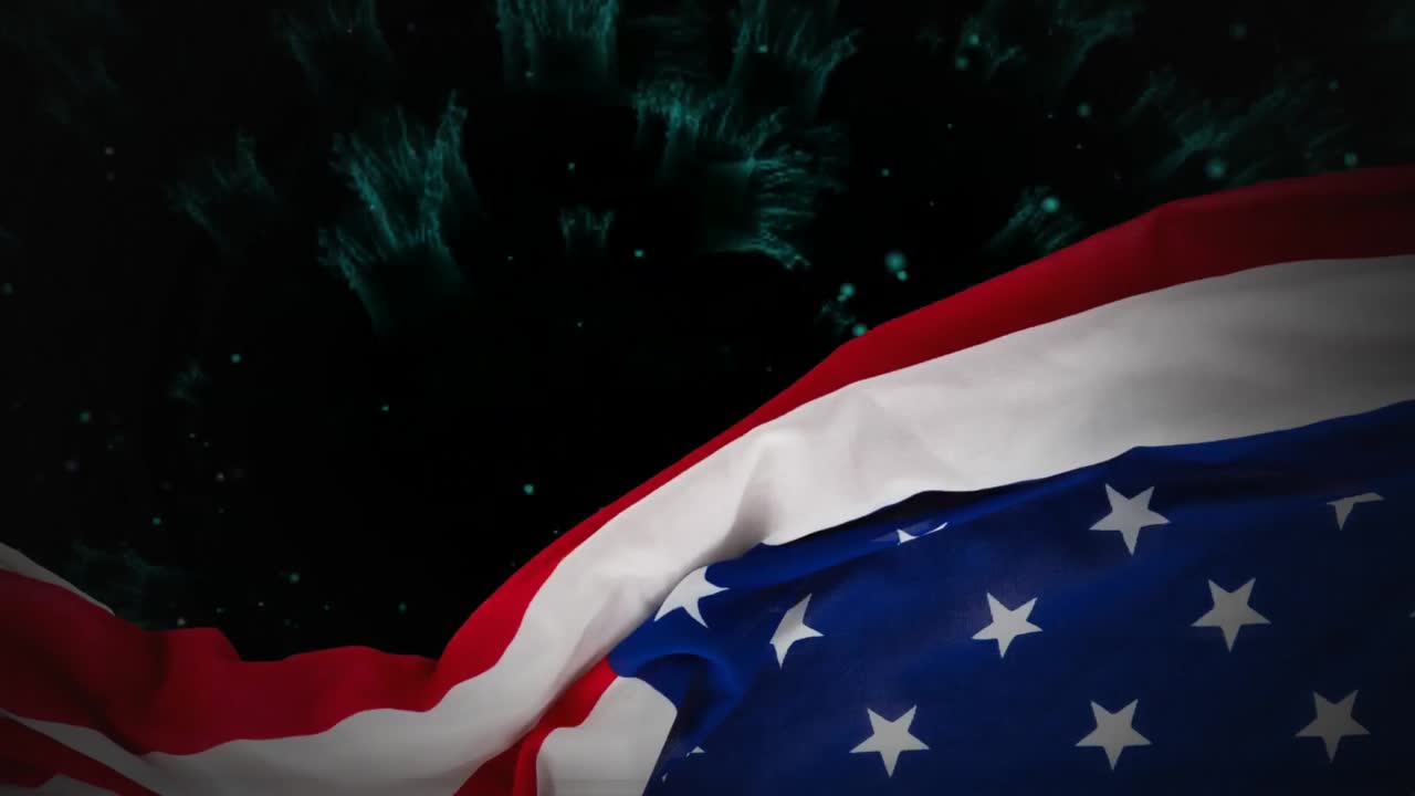 밤하늘의 불꽃놀이의 디지털 애니메이션 4k