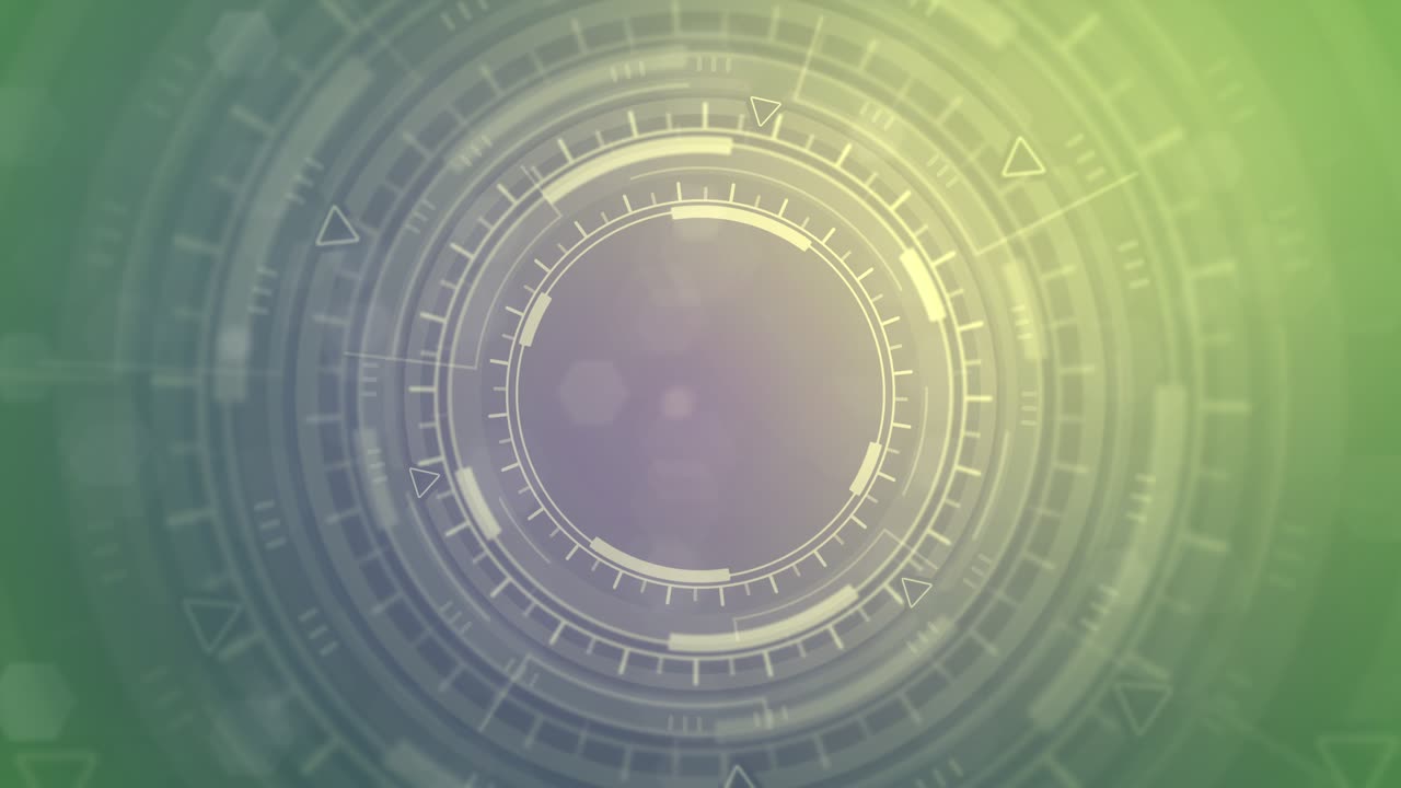 el fondo abstracto digital de los círculos de hud en movimiento, el concepto cyberpunk