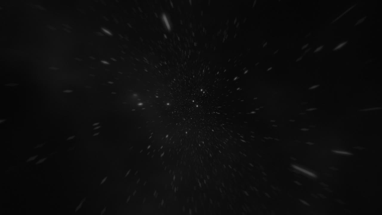 우주를 날아다니며, 빛나는  ⁇  별들, 깊은 우주, pov, 영화, 애니메이션, 루프