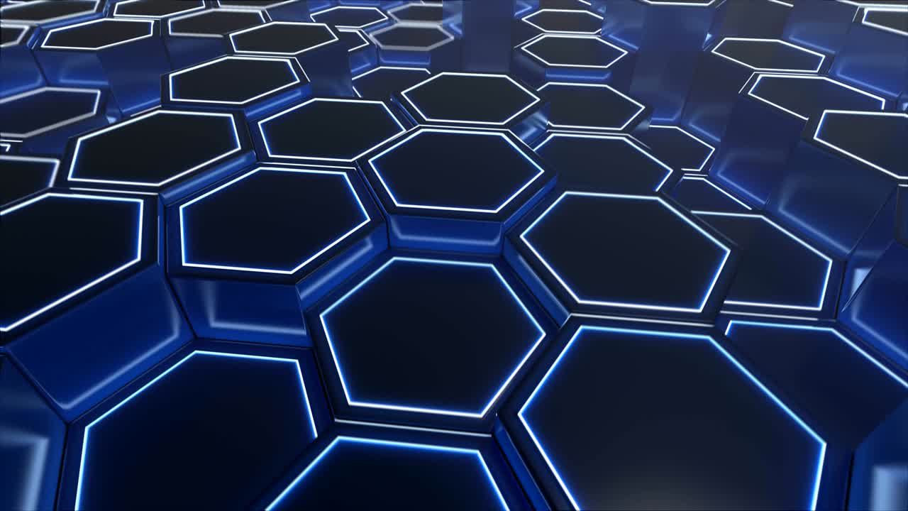 cuadrícula hexagonal. animación de tecnología abstracta.