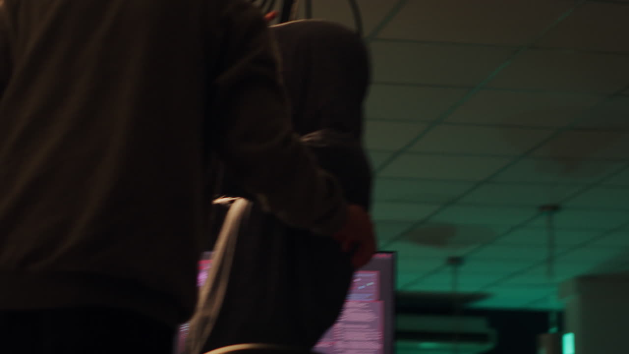 Office with computers showing critical error