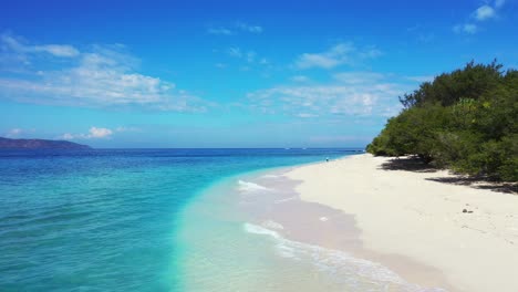 paradise island with long white sand beach