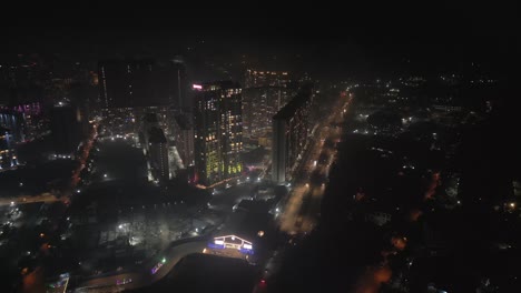 Diwali-Disparo-De-Dron-Kashimira-Miraroad-Thane-Fuegos-Artificiales-Jp-Infrarrojos-Noche-Vista-De-Pájaro